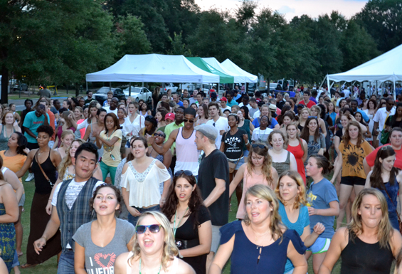 Teach For America corps members show off their dance moves during “Catfish on the Quad” last Friday.